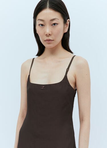 Courrèges 슬립 미니 드레스 브라운 cou0253022
