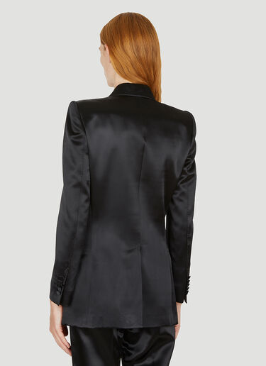 Gucci Double Breasted Satin Suit Blazer Black guc0250008