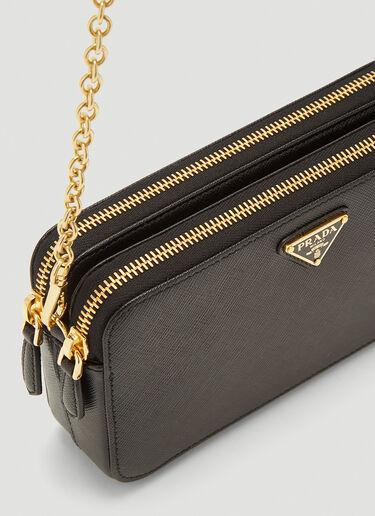 Prada Double-Zip Shoulder Bag Black pra0241039