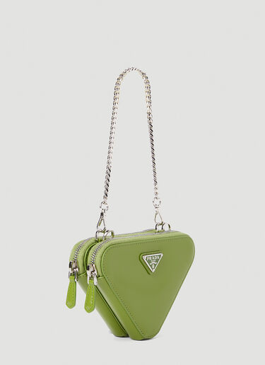 Prada Mini Triangle Chain Wallet Green pra0252066