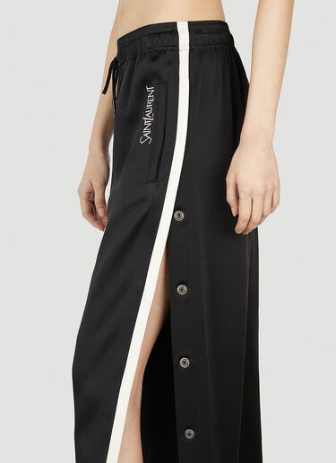 Saint Laurent 로고 프린트 팬츠 블랙 sla0251058
