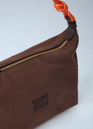 LN-CC® - Miu Miu: Gabardine Zip Handbag - Brown Miu Miu Gabardine Zip Handbag Brown miu0265033