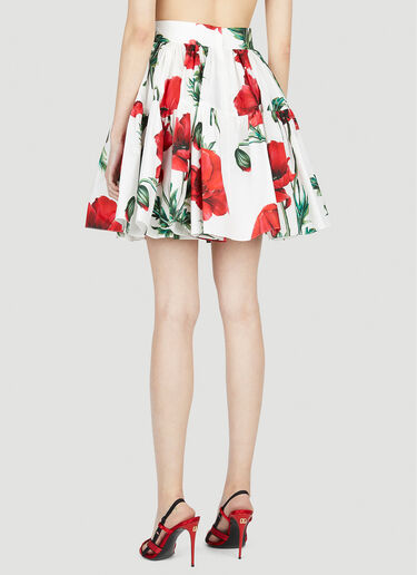 Dolce & Gabbana Poppy Print Skirt Red dol0251012