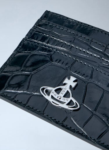 Embossed Leather Card Holder Vivienne Westwood Embossed Leather Card Holder Black vvw0263054
