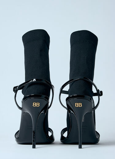 Balenciaga Avenue Sock 110mm Heel Sandals Black bal0259016