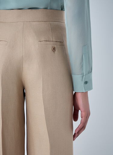 Max Mara High-Waisted Wide-Leg Trousers Beige max0264301