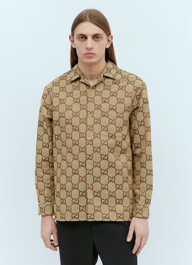 Maxi GG Canvas Overshirt Gucci Maxi GG Canvas Overshirt Beige guc0155043