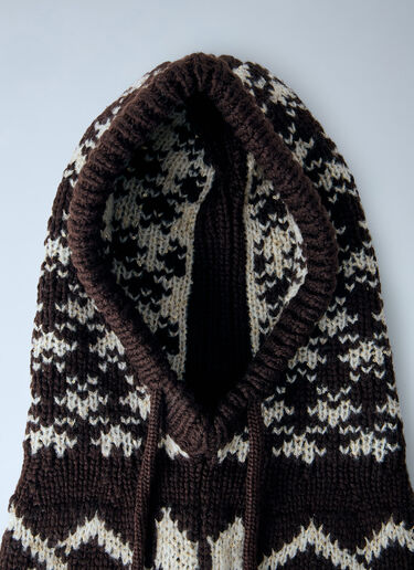 LN-CC® - Moncler: Patterned Knit Balaclava - Brown Moncler Patterned Knit Balaclava Brown mon0266046
