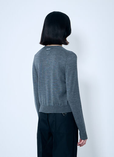 Prada Fine Wool Cardigan Grey pra0260010