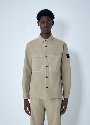 Stone Island Logo Patch Shirt Beige sto0162037