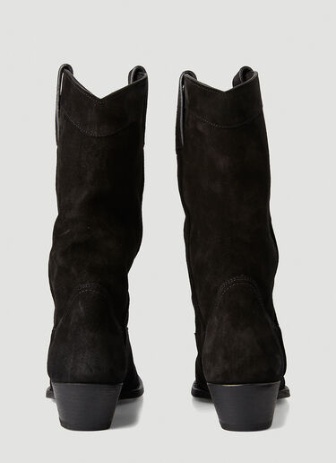 Saint Laurent Lukas Suede Western Boots Black sla0245162