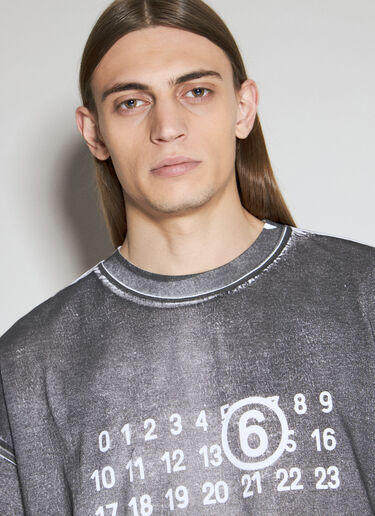 MM6 Maison Margiela 로고 프린트 티셔츠  그레이 mmm0354001