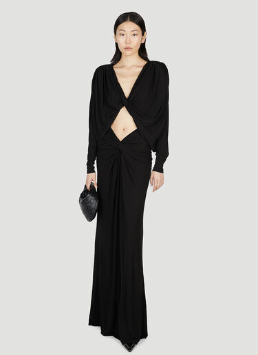 Saint Laurent Cut Out Dress Black sla0252002