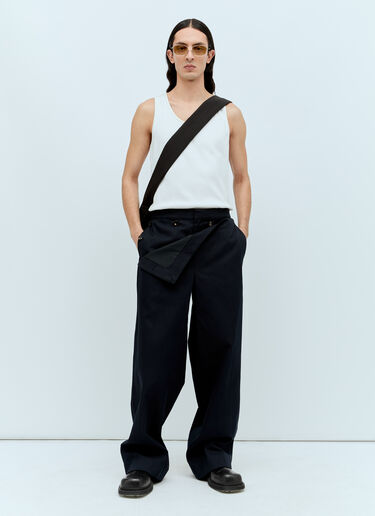 Bottega Veneta 棉质斜纹布长裤  藏蓝色 bov0156003