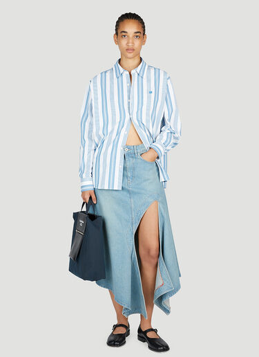 Acne Studios 方脸贴饰条纹衬衫 白色 acn0253013