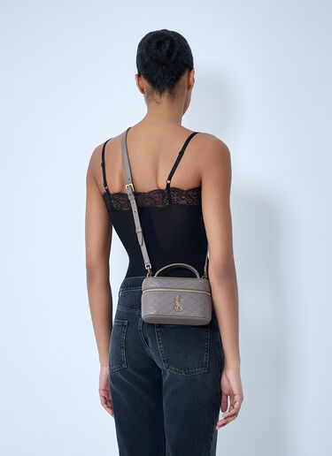 Saint Laurent 绗缝皮革化妆箱 灰色 sla0263095