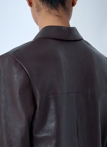 Saint Laurent Leather Jacket Brown sla0263021