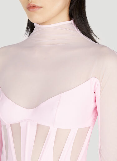 Mugler Mesh Dress Pink mug0252014