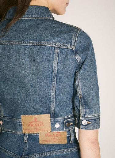 Prada Cropped Denim Jacket Blue pra0259020