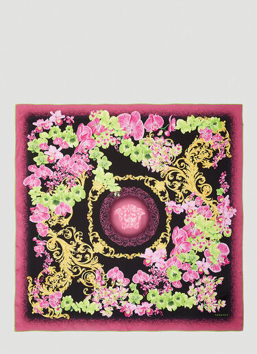 Versace Floral Print Silk Scarf Pink vrs0251065