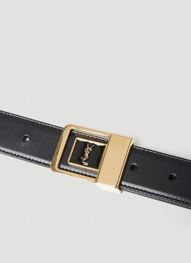 Saint Laurent Logo Plaque Belt Black sla0252069