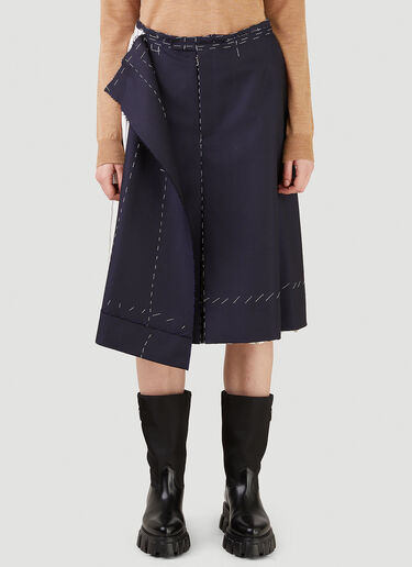 Maison Margiela Contrast-Panel Skirt Shorts Blue mla0245008
