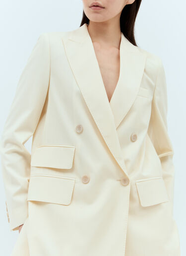 Max Mara Wool Double-Breasted Blazer Cream max0257015