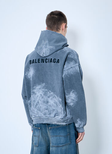 Balenciaga Logo Print Hooded Sweatshirt Grey bal0159013