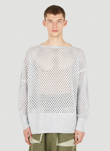 Sulvam Open Knit Jumper Grey sul0150009