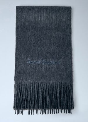 Acne Studios Logo Wool Scarf Grey acn0164013