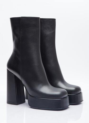 Versace Aevitas Single Platform Leather Boots Black vrs0253029