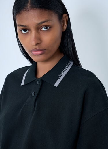 Alexander Wang Cropped Polo Shirt Black awg0263022