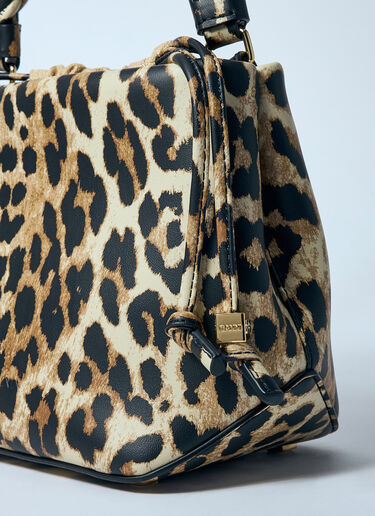 GANNI Leopard Bou Bucket Bag Brown gan0259060