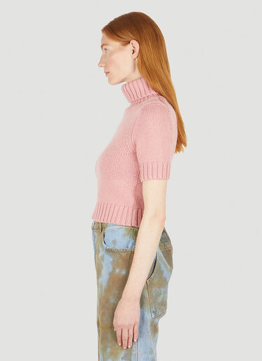 Acne Studios Roll Neck Knit Top Pink acn0248014