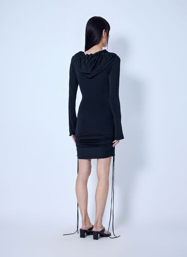 LN-CC® - KNWLS: Cu Hooded Mini Dress - Black KNWLS Cu Hooded Mini Dress Black knw0266018