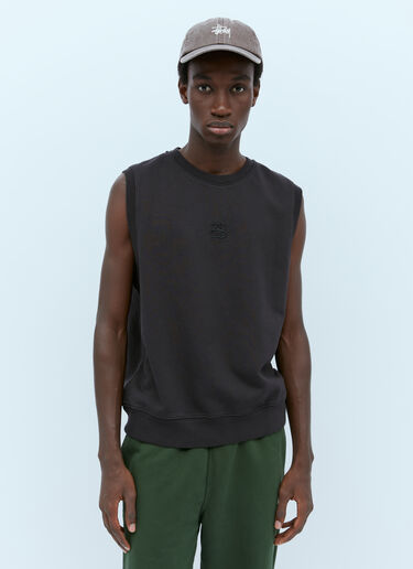 Stüssy Logo Embroidery Fleece Vest Black sts0152048