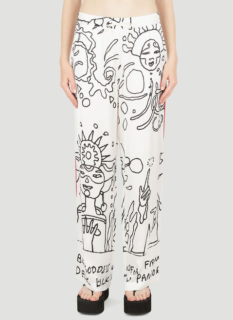 Honey Fucking Dijon Fluid Abstract Pants Green hdj0352011