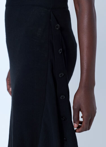 LN-CC® - Lemaire: Buttoned Midi Skirt - Black Lemaire Buttoned Midi Skirt Black lem0266017