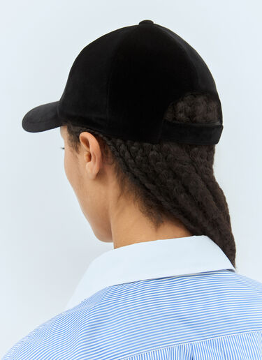 Miu Miu Velvet Baseball Cap Black miu0258059