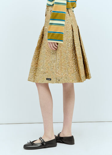 Miu Miu Cloquet Lamé Jacquard Skirt Gold miu0256041