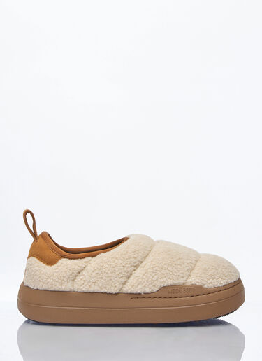 Moon Boot Park Puffer Fleece Slip-On Shoes Beige mnb0260009