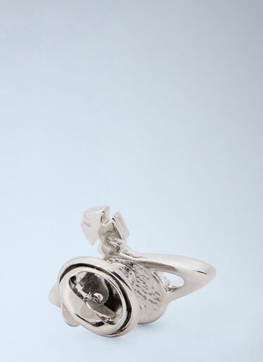 LN-CC® - Vivienne Westwood: Mini Bas Relief Clutch Pin - Silver Vivienne Westwood Mini Bas Relief Clutch Pin Silver vvw0366053