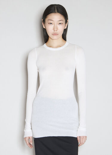 Rick Owens 长袖罗纹 T 恤 白色 ric0255022