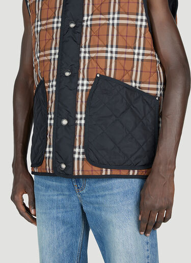 Burberry Weaverton Check Gilet Brown bur0153008