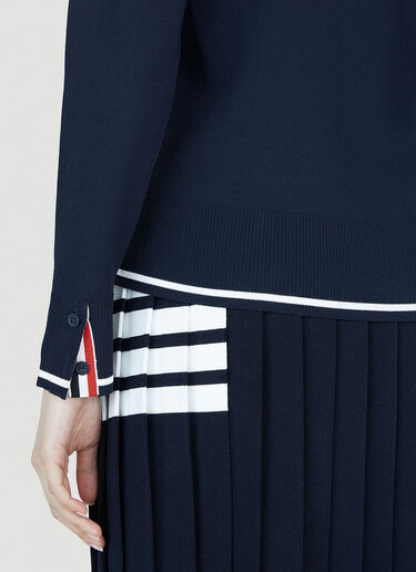 Four Bar Knit Polo Thom Browne Four Bar Knit Polo Blue thb0251013