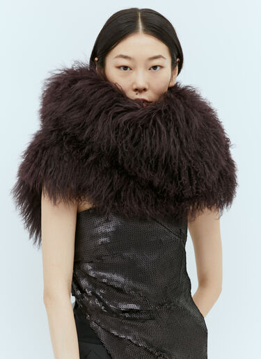 ムートン襟 Ann Demeulemeester ムートン襟 パープル ann0254015