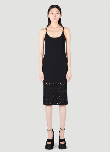 Versace 斜纹镂空下摆针织中长连衣裙 黑色 vrs0251018