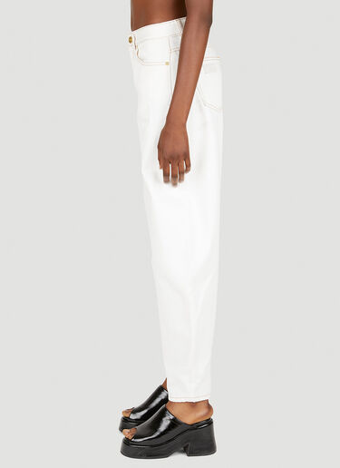 GANNI Barrel Leg Jeans White gan0251082