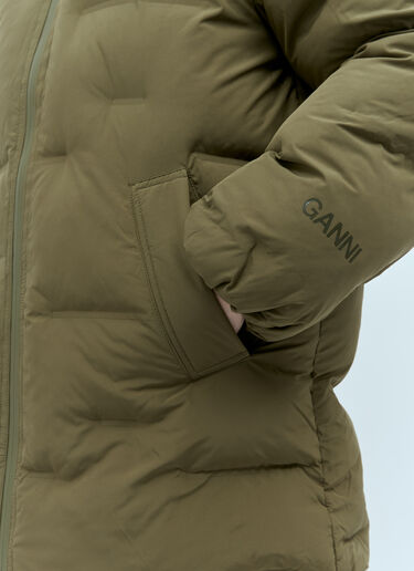 GANNI Soft Puffer Midi Jacket Khaki gan0254005