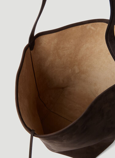 The Row Large N/S Leather Tote Bag Brown row0253043
